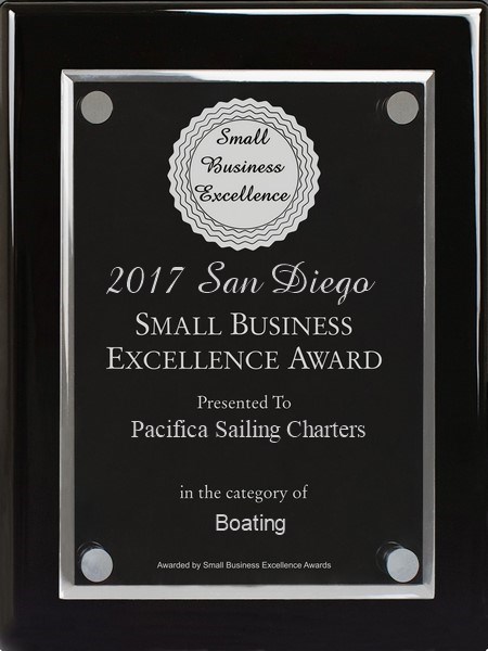 San Diego 2017 Small Business Excellence Award plaque